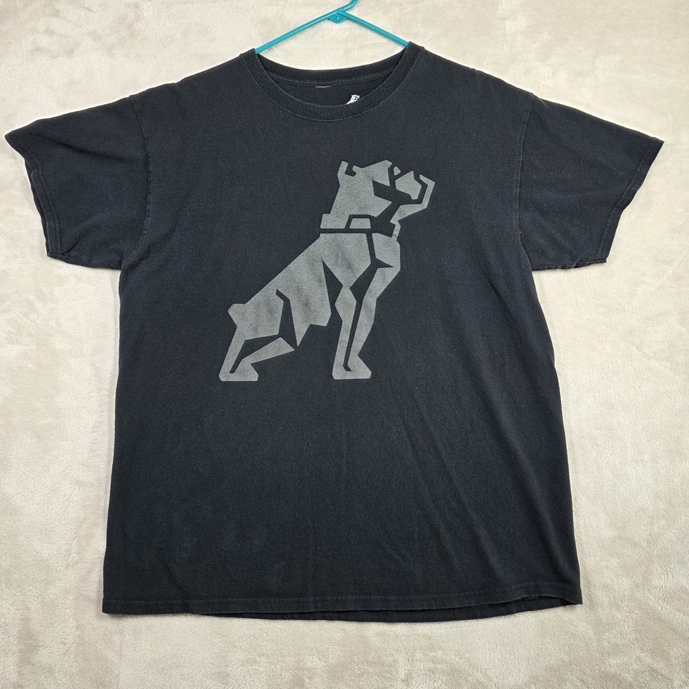 Men's Mack Shirt Large Short Sleeve Bulldog Logo Black